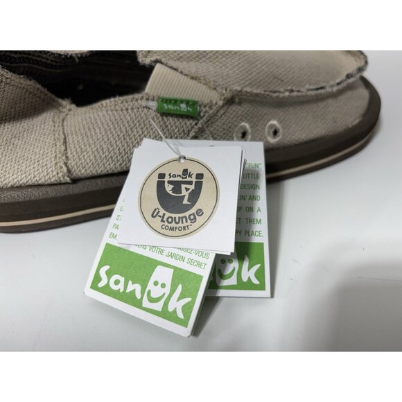 Sanuk SMF1010 Hemp Slip-On Loafer Shoes Natural Beige Men's 6 - Picture 6 of 8